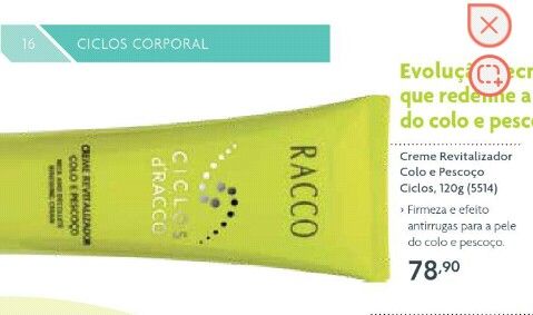 Creme Rivitalizador Colo e Pescoço Ciclos